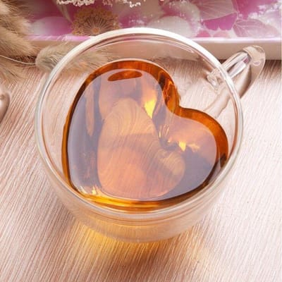 Koffiekopjes met Hartvormige Transparante Dubbelwandige BekerGartis Koffieware Theeservies Tumbler met Handvat Keuken 101-200ml beige