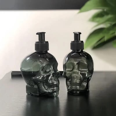 MGM Trading - 2 Stks Schedel Ontwerp Handzeepdispenser, Pompfles Hervulbare Lege Lotion Dispenser Vloeibare Container Voor Badkamer Keuken College Dorm