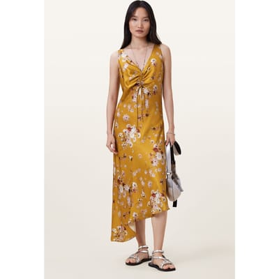 AllSaints Alexi Dress Armada Deep Yellow Taglia: 2 | Abiti Midi Outlet | Donna | Giallo