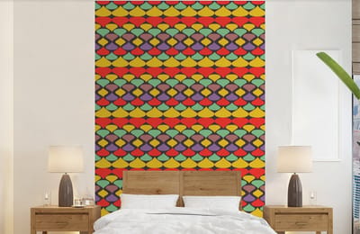 Behang - Fotobehang Vintage - Retro - Kleuren - Patronen - Breedte 140 cm x hoogte 220 cm