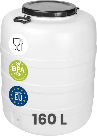 Garronda 160L Vat met wijde hals - Kuilvoer in vat – Bagagetrommel – Gistingsvat – Gistingscontainer – Voerton