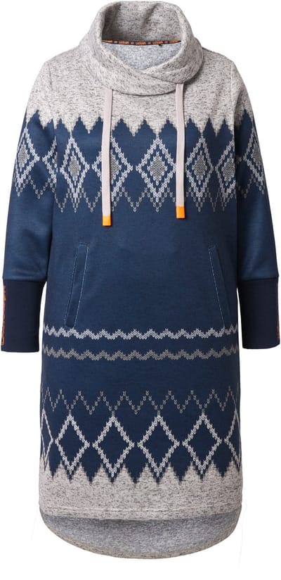 Laurasøn - Dames - Noorse jurk capuchon lange mouw - Navyblauw - Maat 44+