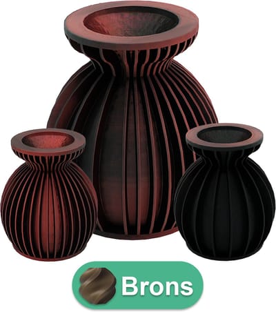 Elin moderne vaas – Decoratieve vaas - Brons - 3d geprinte vaas – geschikt voor droogbloemen - 20CM