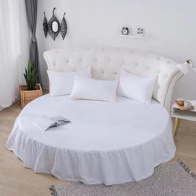 Hoogwaardige Ronde Sprei van Puur Katoen 200cm Ronde Hoeslaken 100% Katoen Effen Kleur Bedrok Zonder Kussensloop 1pc Sheet 220cm