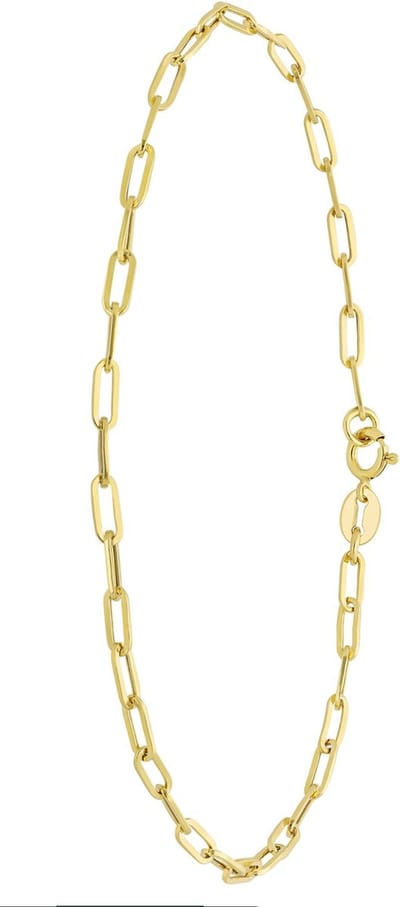 Lucardi Dames 9 Karaat armband paperclip 2,2mm - Armband - 9 Karaat - Goudkleurig - 18.5 cm