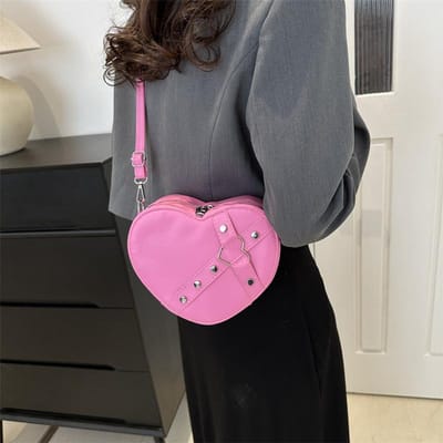 Niche Tas Dames Nieuwe Modetrend Klinknagel Trendy Crossbody Tas Modieuze Liefdestas Handtas gray