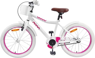 Kinderfiets - Jeugdfiets Meisjesfiets - Vrije Tijd Fietsen - Verstelbaar Stuur Zadel - 18 inch - Wit