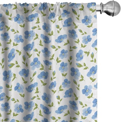 ABAKUHAUS Bloemen-Gordijnen – 2-delige set – 150x245 cm – Microvezel, Bloemmotief