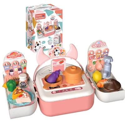 Keuken Speelgoed Set voor Kinderen met Kraantje dat Echt Werkt met Water – 2-in-1 Speelkeuken & Koffer – Inclusief Speelgoed Eten & Keukengerei – Montessori & Educatief – Perfect Cadeau - KYWY TOYS®