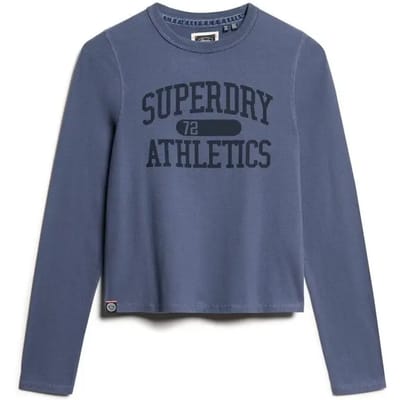 Superdry - Athletic Essentials slimfit ringertop met lange mouwen - Dames - Lange mouwen shirts