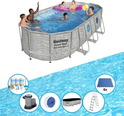 Bestway Zwembad Power Steel Swim Vista - Inclusief accessoires - 549x274x122 cm