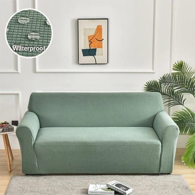 Waterdichte Jacquard Bankhoes Elastische Bankhoes Voor Kinderen Huisdieren Bankkussenhoes L-vormige Combinatie Hoekbank 1 /2 /3 /4 Zitplaatsen Small(90-140cm)1pc gray