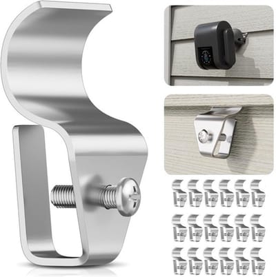 Bevestigingshaak voor Buitencamera's - 20 stuks Vinyl Siding Clip Hooks - Sterke bevestiging - Weerbestendig - Eenvoudige installatie - Ges