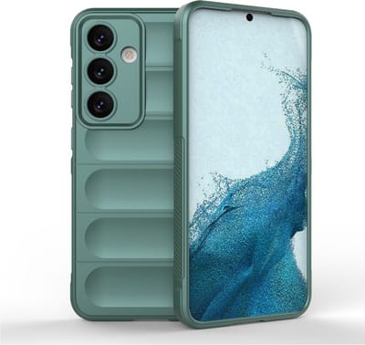 YPCd Bumpy Backcover Geschikt voor Samsung Galaxy S24 – Flexibel TPU & Gripvast Hoesje met Schokbescherming en Verhoogde Randen – Groen