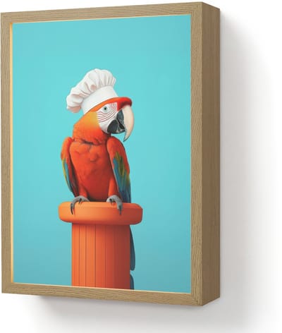 Wandlamp 30x40 cm - Oplaadbaar - Ara - Koksmuts - Sokkel - Grappig - Wandlampen binnen woonkamer - Slaapkamer lamp - Decoratieve nachtlamp - Vloerlamp draadloos