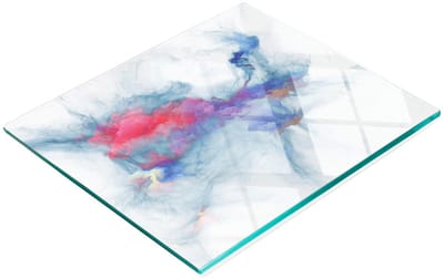 Multifunctionele decoratieve snijplank van gehard staal voor de keuken, Fractal Smoke, 60x52 cm