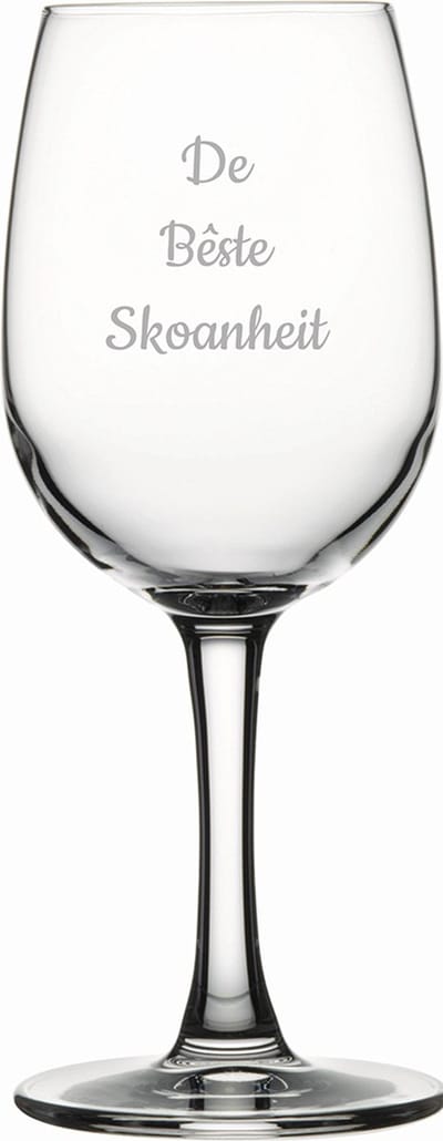 Gegraveerde witte wijnglas 26cl De Bêste Skoanheit