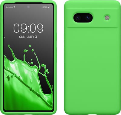 kwmobile telefoonhoesje geschikt voor Google Pixel 7a - Hoesje met siliconen coating - Smartphone case in limoengroen