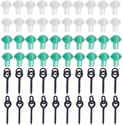 Dailygoods- Haak 20 Stuks - Schroefhaak met Ring - Hoge Taaiheid - Aasschroef - Karpervissen - Zwart Gelakt - Aas
