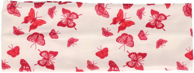 Haarsoires Haarband Stof 8cm - Vlinder Print - Wit Roze
