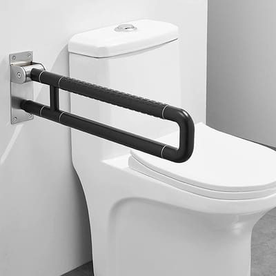 Toiletbeugel Opvouwbaar - Badkamer Steun - Veiligheid Thuis - Antislip Handgreep - Wandmontage - Zilver