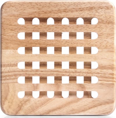 Zeller Pannenonderzetters - 2x - hout - vierkant - 20 cm - Pannen onderzetters van hout
