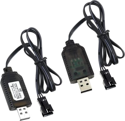 Oplaadkabel 7.4V USB voor Drones, RC Auto's en Quadcopters - Veilige Oplader met Overload Bescherming en Weergavefunctie