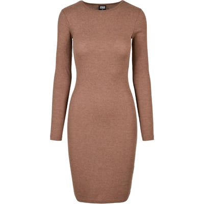 Urban Classics - Rib Lange jurk - XS - Beige/Groen