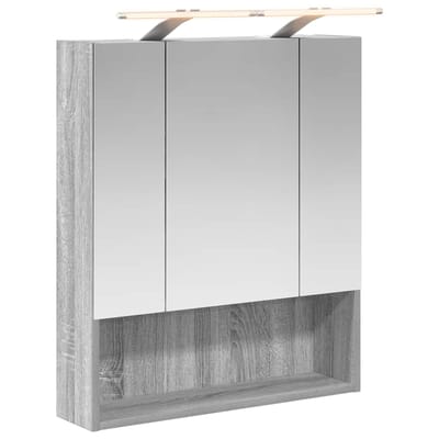 vidaXL - Badkamerspiegelkast - Grijs - Sonoma - 60 - x - 14.5 - x - 70 - cm - Bewerkt - hout
