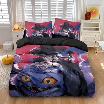 3-delige/set K-Pop Beddengoedset Demonenjagers Kleurrijke Print Polyester Studentenslaapzaal Laken Dekbedovertrek Kindercadeau Hometextiel 229x229cm