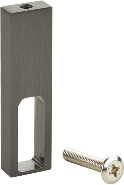 SOTECH middensteun NANO (onderbouw, 75 x 20 x 10 mm massief aluminium, titanium look) Garderobedrager voor design kleerkastbuis - Moderne elegantie voor kleerkasten en caravans