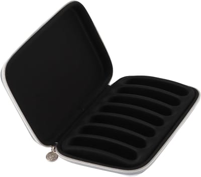 Tragetasche voor Harmonika - PU-Lederen Opbergdoos met Rits voor 7 Mundharmonikas - Zwart, Ideaal voor Muzikanten en Bescherming