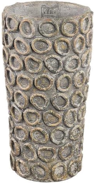 PTMD Bloempot Ginte - 16x16x30 cm - Cement - Grijs