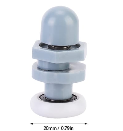Dailygoods- Douchedeurrollen 8 Stuks - Vervangend Onderdeel - Runners/Wielen - Glazen Schuifdeur - Douchedeur Rolwiel - 20mm Diameter - Schuifdeurwielen