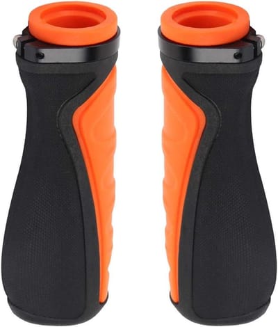 Fietshandvatten - Stuurgrepen - Comfortabel Fietsen - Antislip Lock-on - Standaard Maat - Oranje Zwart