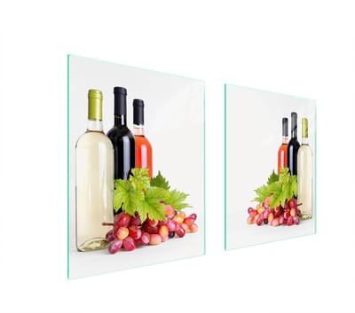 TMK ArtDeko Serie - Glazen Beschermplaat voor Fornuis - 85x52 cm - Wijnkleur