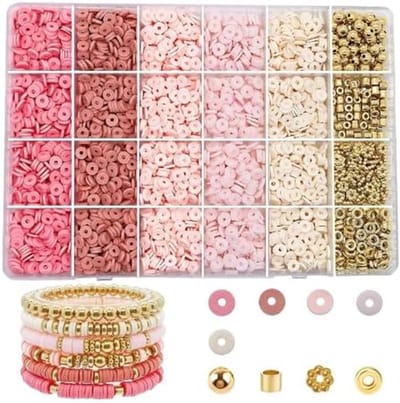 Kralen voor armbanden, 2780 stuks, roze kralen voor handgemaakte kunstwerken, armbanden zelf maken, voor halskettingen, armbanden, enkelbanden, broches, oorbellen, bruidsboeket, sieraden maken