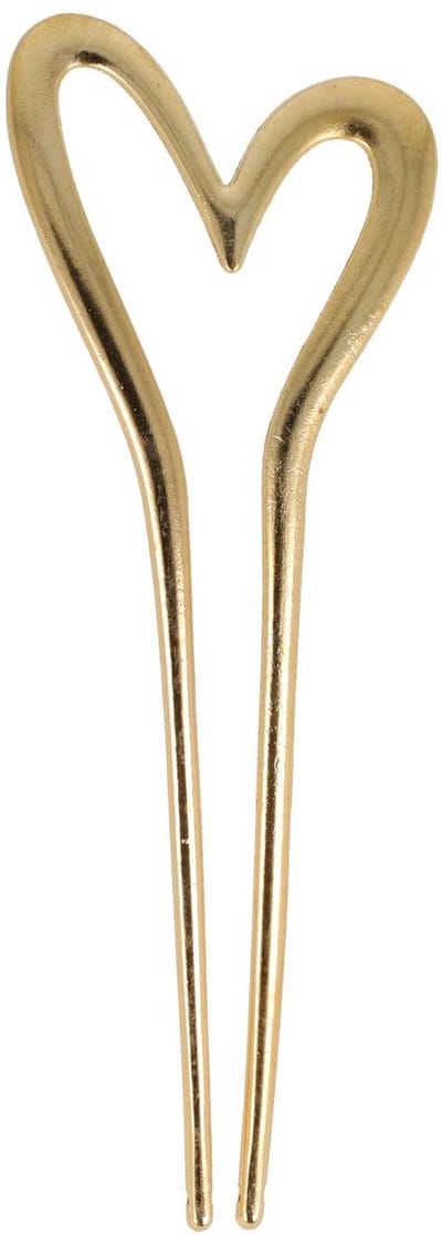 Haarsoires Styling Tool - Haarvork 13cm - Hart – Knot Haarpin – Metaal – Goud