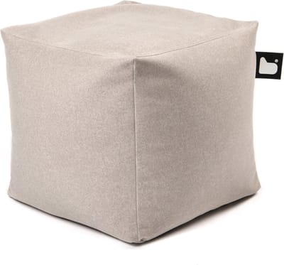 Extreme Lounging - b-box suede - vierkante poef - voor binnen - zacht suede stof - 40x40cm - Stone