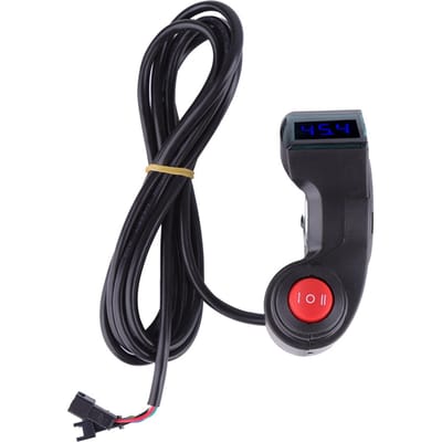 Duimvoltmeter met LCD Digitaal Batterijspanningsdisplay en 3-Snelheidsschakelaar voor Fiets black