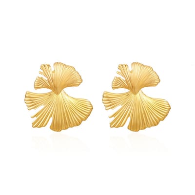 Oorbellen Ginkgo Leafs - Goudkleurig | 4,8 x 4,6 cm | Stainless Steel | Fashion Favorite