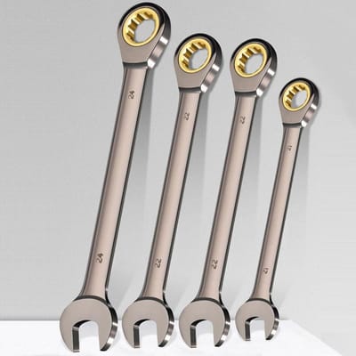 1 clé mixte à cliquet métrique 6-32 mm, clé multifonctionnelle, jeu de clés à cliquet, clé universelle, outils de réparation automobile 22mm gray