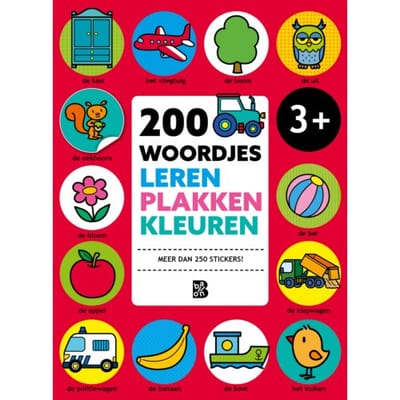 200 Woordjes Leren, Plakken En Kleuren - Speel- En Leerboeken (Bind-Up)