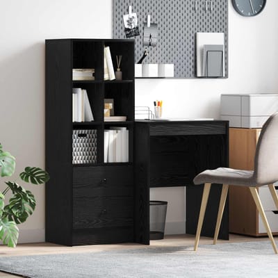 vidaXL - Bureau - Zwart - Eiken - 105,5 - x - 50 - x - 127 - cm - 2 - st