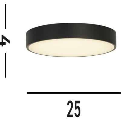 Searchlight Palma LED plafondlamp, zwart, Ø 25 cm, staal/acryl
