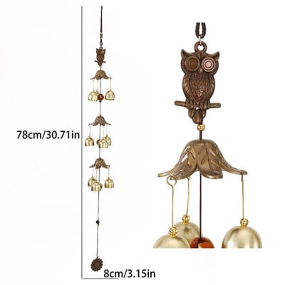 Carillon éolien en alliage de cuivre à trois couches Décoration de maison Ornements suspendus bouddhistes Décoration de porte Cloches de porte de magasin