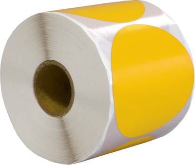 500 Etiketten Rond Geel 65 mm op Rol - Sluitzegel - Markeringspunten - Blanco ronde stickers - DULA