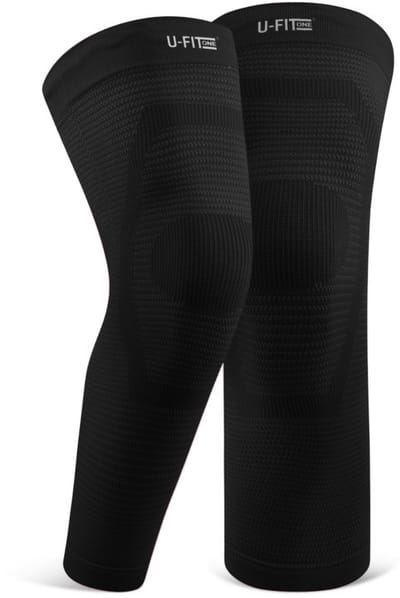 U Fit One 2 Stuks Lange Knie Brace - Knee Sleeves - Kniebeschermers - Knieband - Knee Support & Bandage - Sportbrace - Zwart - L/XL