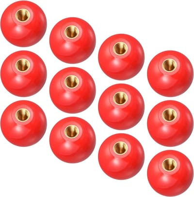 Allecto - Balknoppen - Kunststof kogelhendel - 30 mm - Rood - Vervangend handvat - Voor diverse machines - 12 stuks