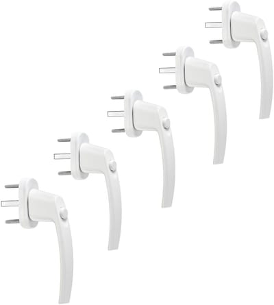 5 stuks SOTECH Raamgrepen met drukknop und 45° Raster 28 x 151 x 62 mm wit Deurgreep van aluminium